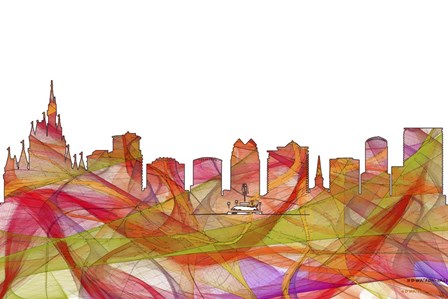 Orlando Florida Skyline - Summer Swirl by Marlene Watson art print