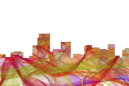 Parsippany New Jersey Skyline  Summer Swirl by Marlene Watson art print