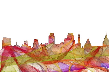 Sacramento California Skyline Summer Swirl by Marlene Watson art print