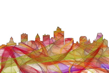 SaltLake City Utah Skyline - Summer Swirl by Marlene Watson art print