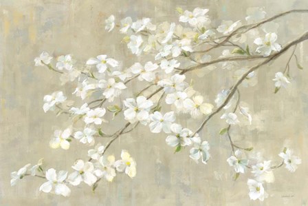 Dogwood in Spring Neutral Crop by Danhui Nai art print