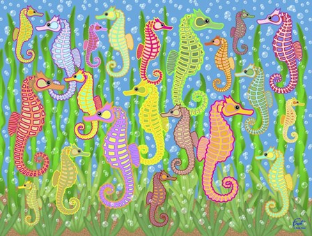 Seahorse Rainbow Dream by Mark Frost art print