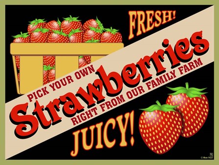 Strawberries Crate Label by Mark Frost art print