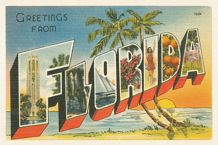 Greetings from Florida v2 by Wild Apple Portfolio art print