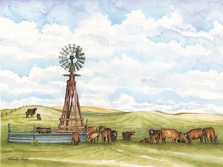 Pasture Cows by Cindy Jacobs art print