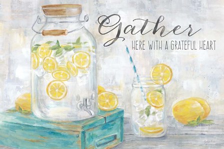 Gather Here Country Lemons Landscape by Cynthia Coulter art print