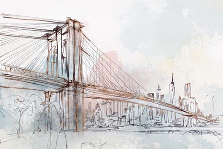 Blushing Brooklyn Bridge by Isabelle Z art print