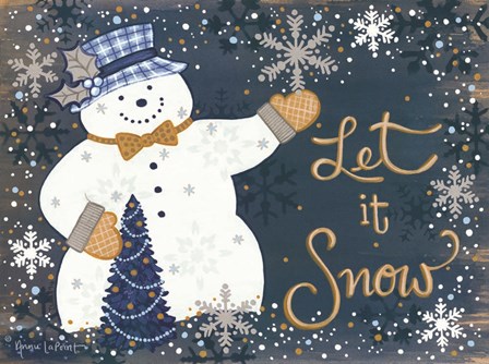 Snowy Christmas Snowman by Annie Lapoint art print