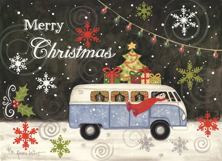 VW Christmas Bus by Annie Lapoint art print