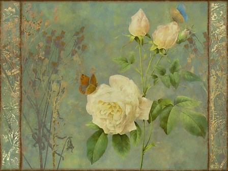 Yellow Rose Painted by Cora Niele art print