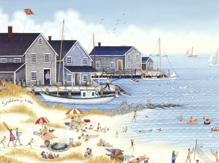 Feeding Seagulls by Kathy Jakobsen art print