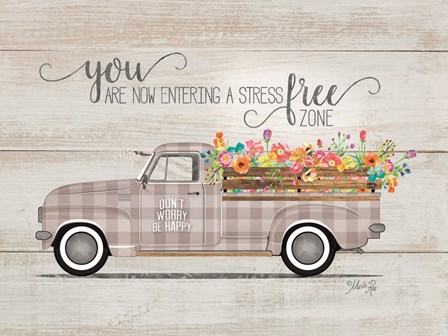 Be Happy Vintage Truck by Marla Rae art print